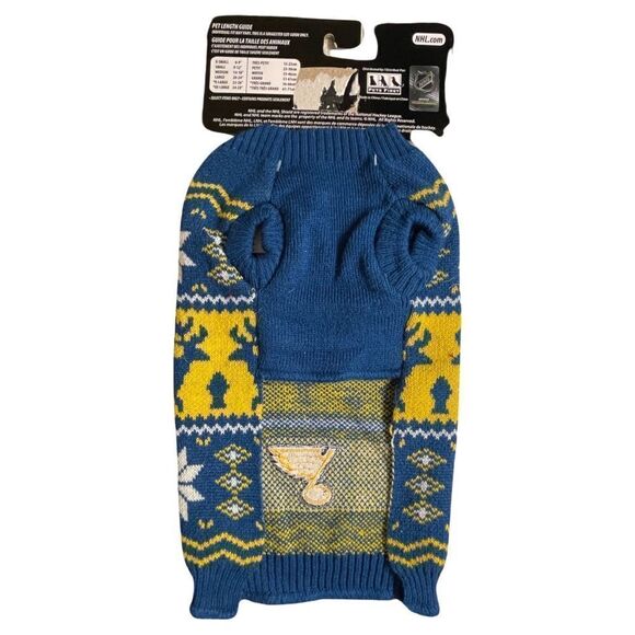NHL Officially Licensed St Louis Blues Hockey Knit Holiday Dog Sweater XS NWT - Picture 2 of 8